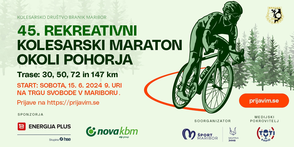 45. rekreativni kolesarski maraton OKOLI POHORJA