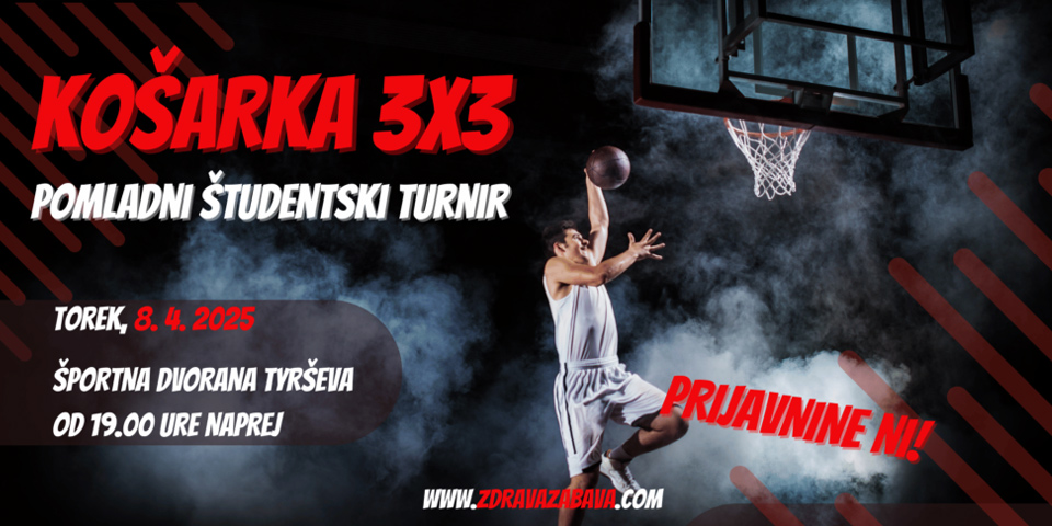 Pomladni študentski turnir v KOŠARKI 3×3 Pomladni študentski turnir v KOŠARKI 3×3
