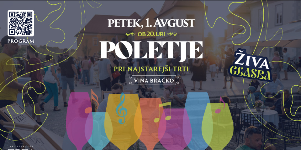 Poletje pri Najstarejši trti: Vinski večer z vini Bračko Poletje pri Najstarejši trti: Vinski večer z vini Bračko