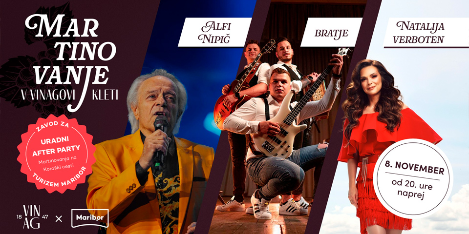 Sobotni Martinov after: Natalija Verboten, Alfi Nipič, Skupina Bratje @ Vinag Sobotni Martinov after: Natalija Verboten, Alfi Nipič, Skupina Bratje @ Vinag
