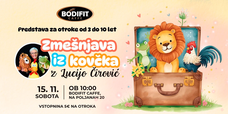 Otroška predstava v BODIFIT Caffe: Zmešnjava iz kovčka