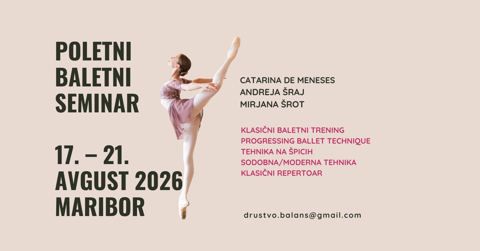 Poletni baletni seminar Maribor Poletni baletni seminar Maribor