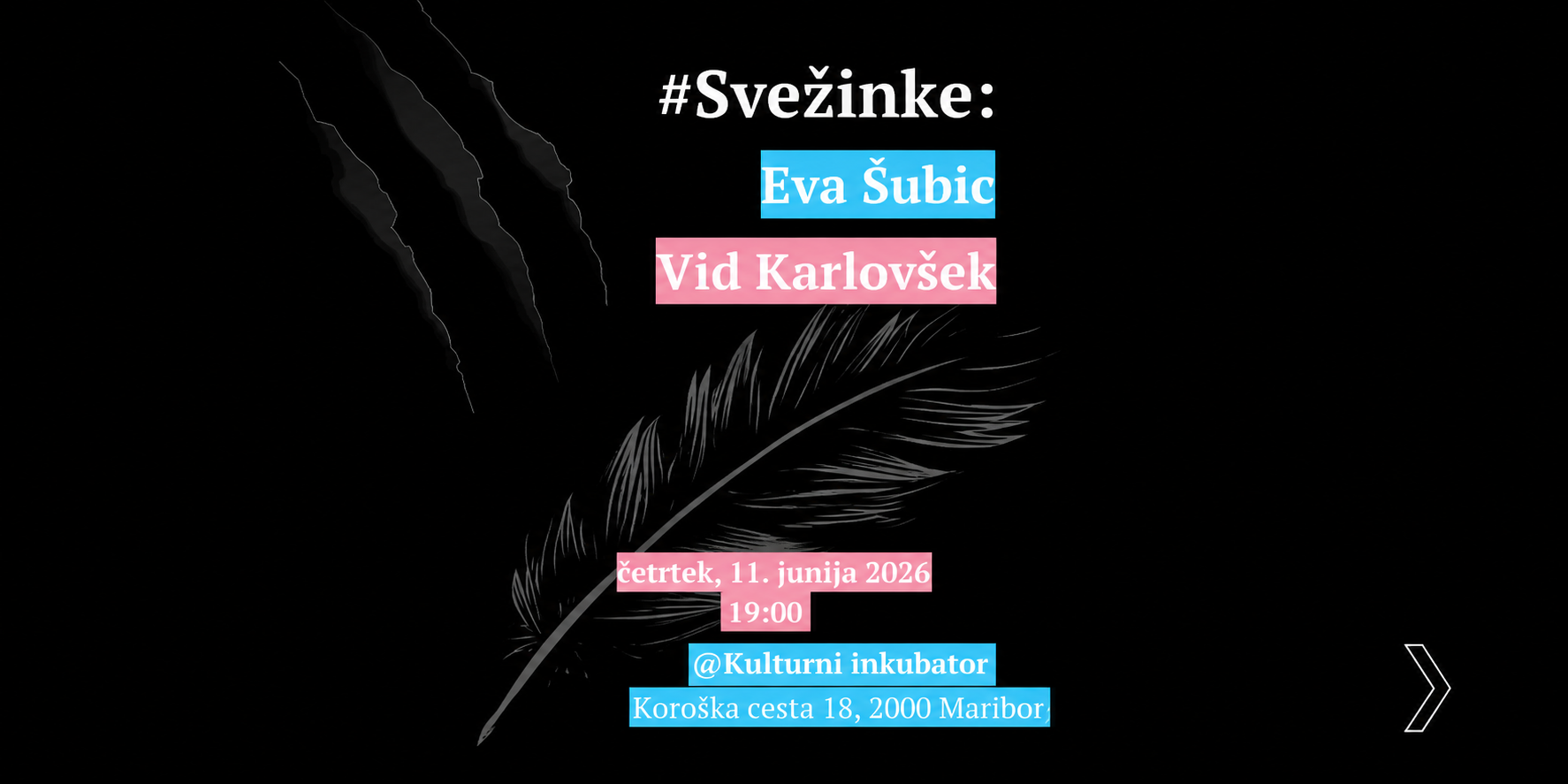 Svežinke: Eva Šubic in Vid Karlovšek // Mladi PEN Svežinke: Eva Šubic in Vid Karlovšek // Mladi PEN