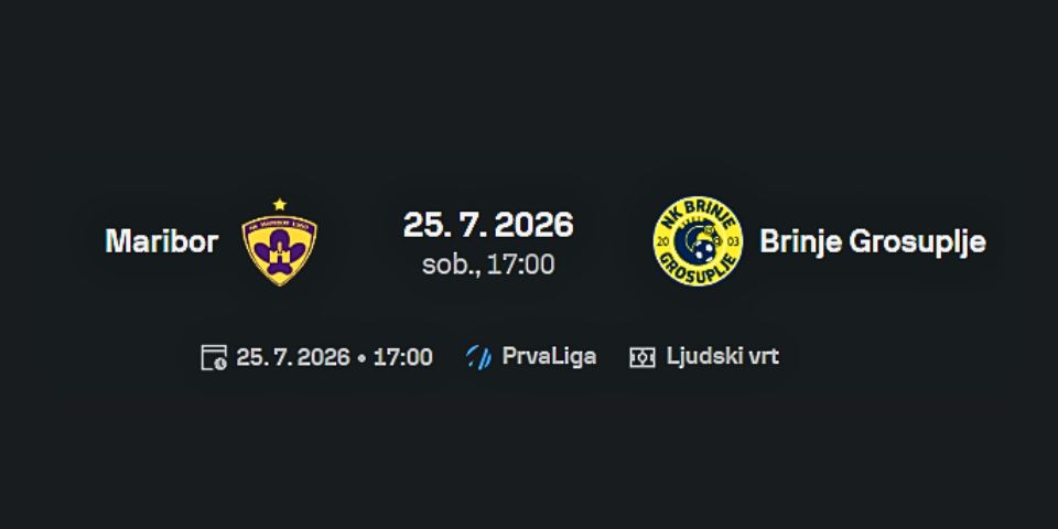 Prva Liga NK Maribor - NK Brinje Grosuplje