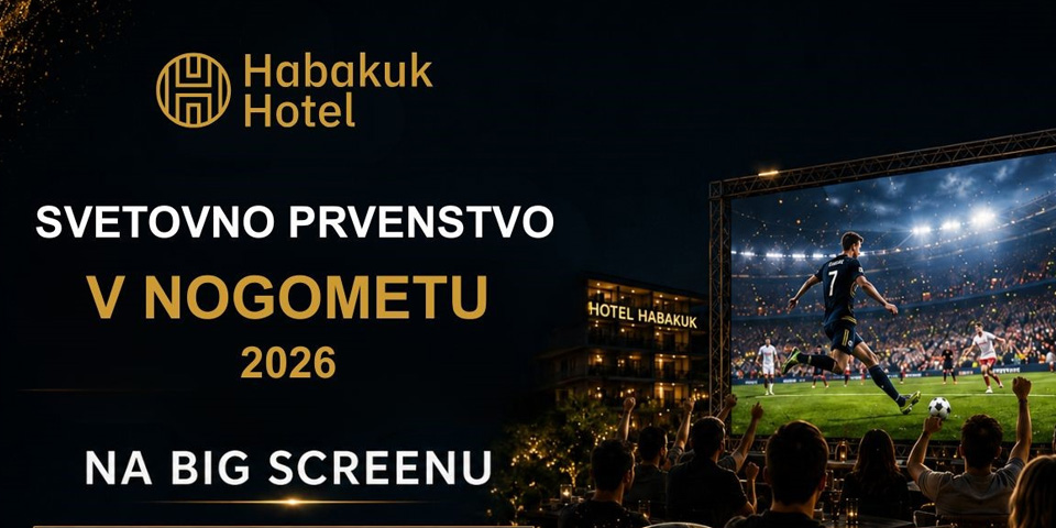 SP v nogometu 2026 na velikem zaslonu Hotela Habakuk