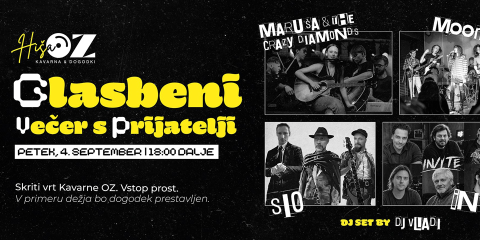 Glasbeni Večer s Prijatelji – Kavarna OZ