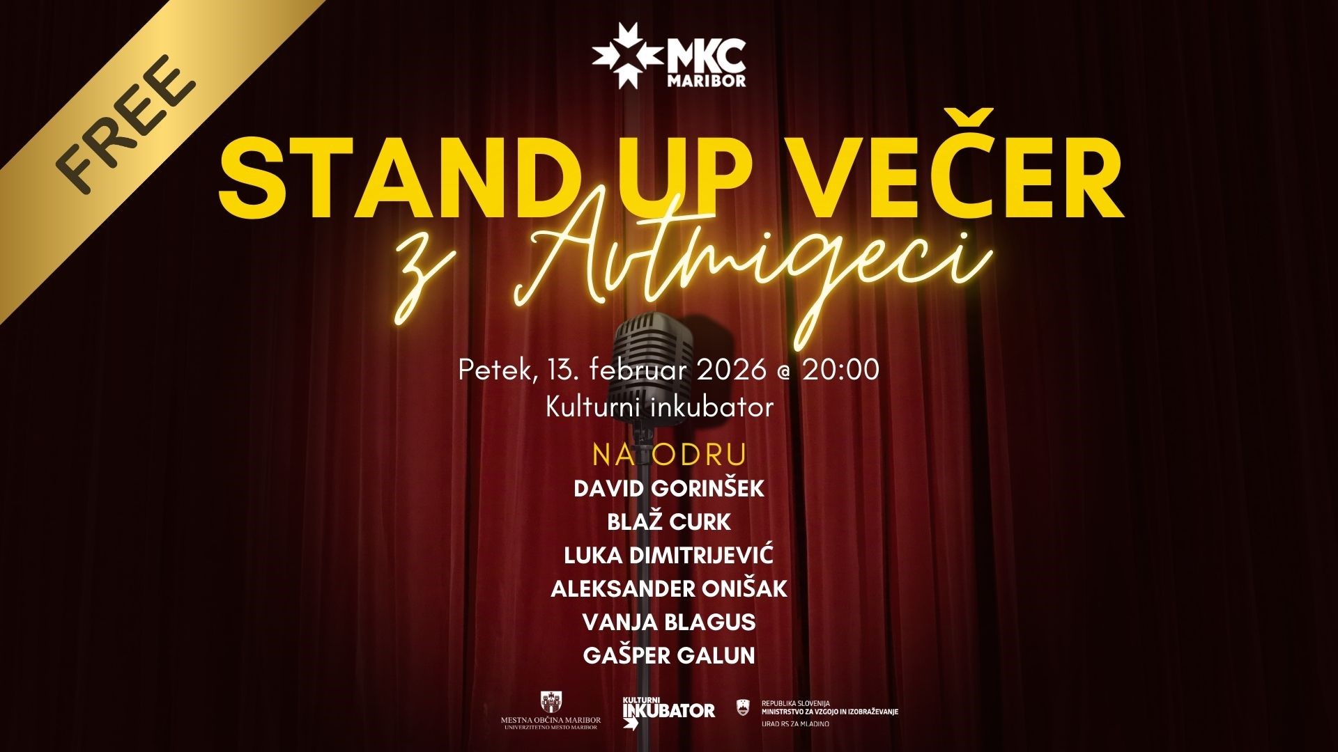 Stand Up večer z Avtmigeci Stand Up večer z Avtmigeci