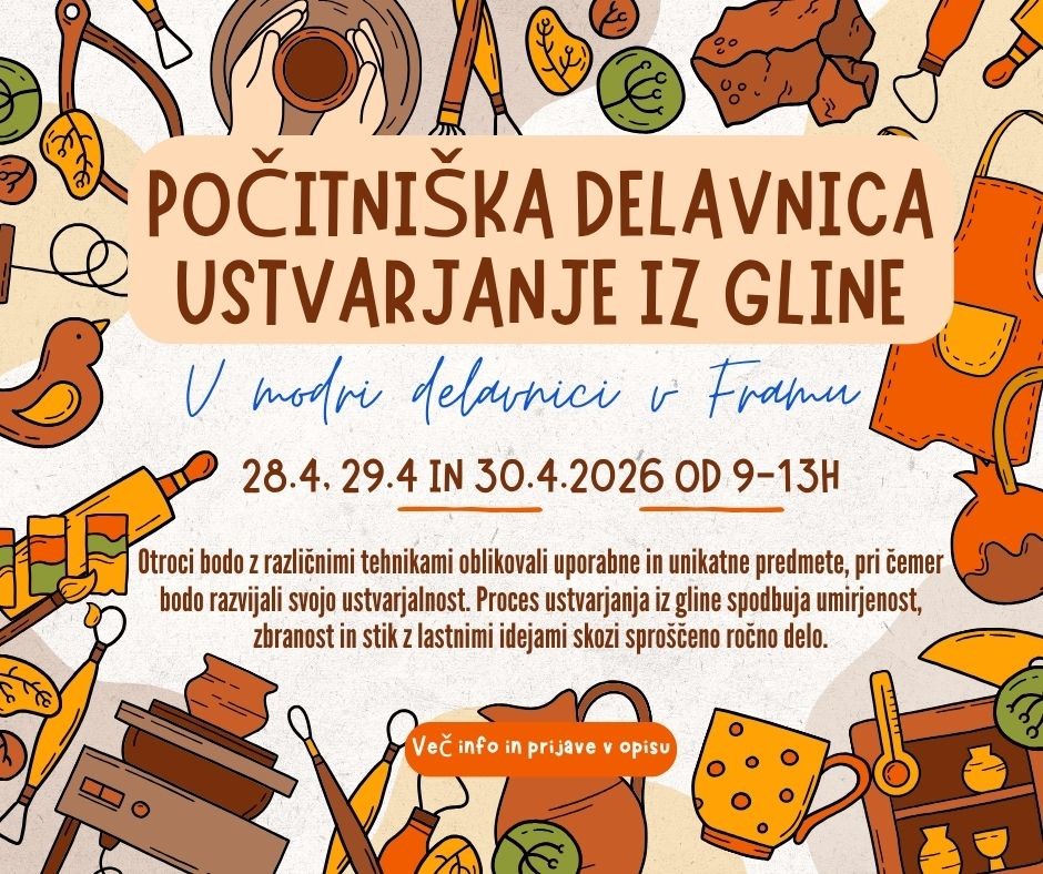 Počitniške delavnice ustvarjanje iz gline