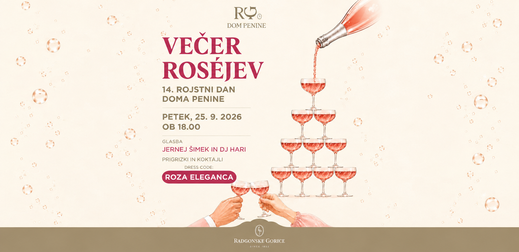 Večer roséjev - 14. rojstni dan Doma penine Večer roséjev - 14. rojstni dan Doma penine